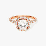 Stunning 1.0-2.0 CT Cushion Moissanite Engagement Ring with Halo & Pave Design 5