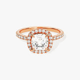 Stunning 1.0-2.0 CT Cushion Moissanite Engagement Ring with Halo & Pave Design 5