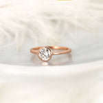 Stunning 0.75 CT Round Moissanite Engagement Ring With Bezel Design 2