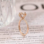 1.0 CT Round Shaped Moissanite Multi-Stone Pave Engagement Ring 6