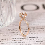 1.0 CT Round Shaped Moissanite Multi-Stone Pave Engagement Ring 6