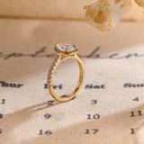 Stunning 1.0 CT Pear Moissanite Engagement Ring with Halo & Pave Design 6
