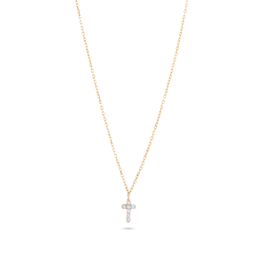 0.30 TCW Round Cut Moissanite Diamond Cross Pendant Necklace in Solid Gold