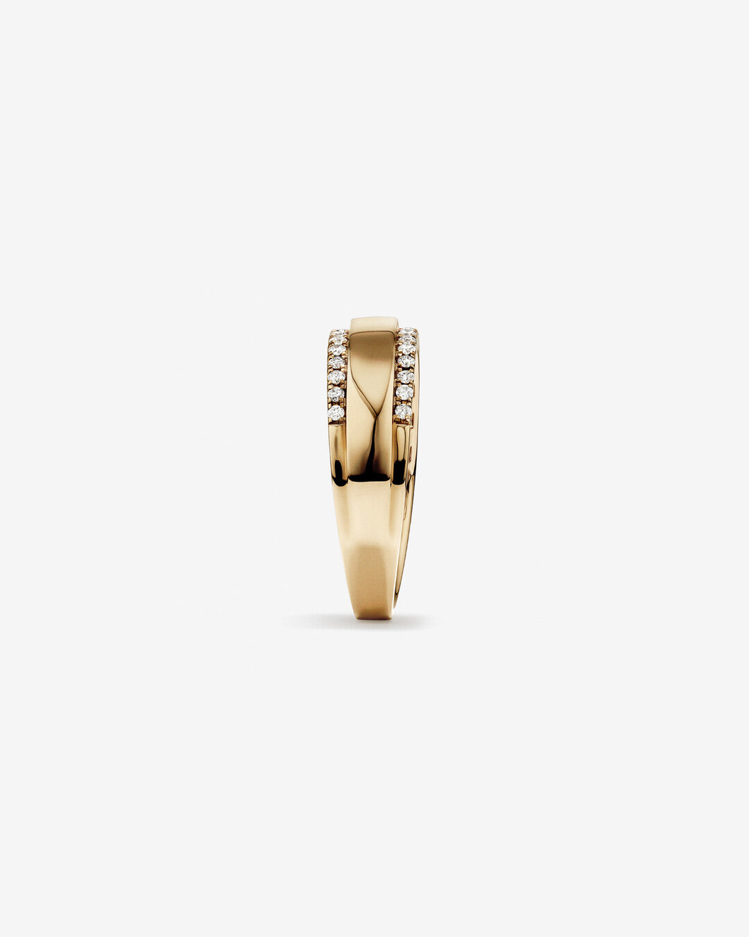 0.37 TCW Round Moissanite Two Row  Men's Wedding Band in Solid Gold 3