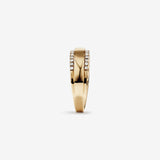 0.37 TCW Round Moissanite Two Row  Men's Wedding Band in Solid Gold 3