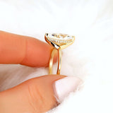 Stunning 2.80 CT Marquise Moissanite Engagement Ring with Hidden Halo Design 7