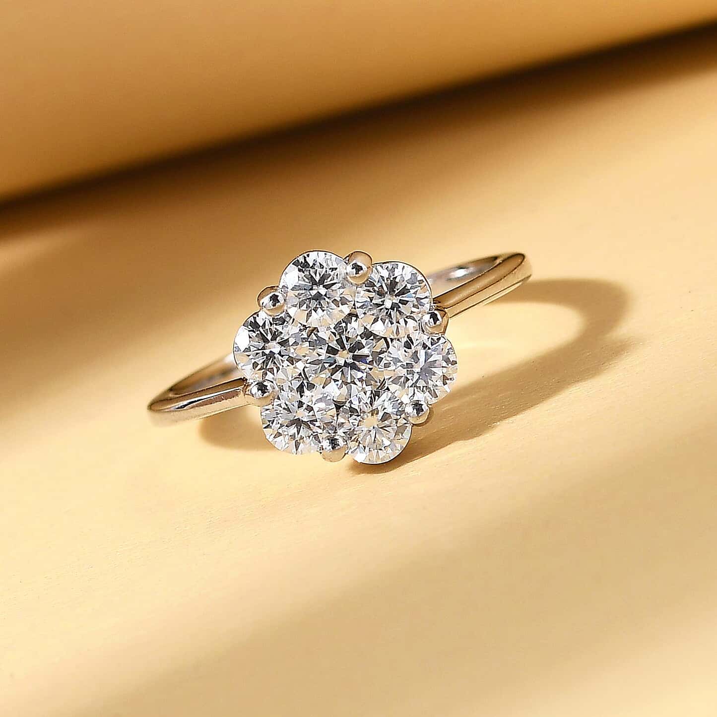 Round Cut Cubic Zirconia in 925 Sterling Silver Ring 2