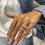 Stunning 2.58 CT Round Moissanite Stones Share Prongs Wedding Bands 5