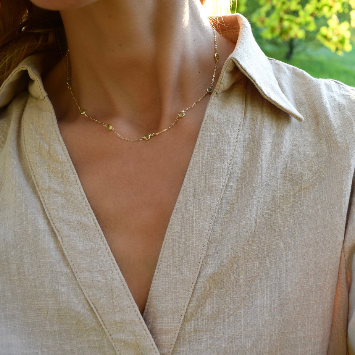 2.75 TCW Round Peridot Lab Made Diamond- August Birthstone Necklace 2