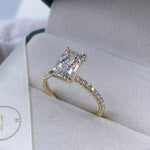 Stunning 2.30 CT Radiant Moissanite Engagement Ring with Pave Design 5