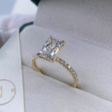 Stunning 2.30 CT Radiant Moissanite Engagement Ring with Pave Design 5