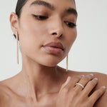 9.0 TCW Round Cut Moissanite Tennis Drop Earrings in Gold 3