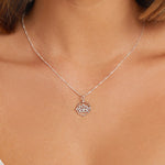 Round Cut Cubic Zirconia in 925 Sterling Silver Necklace 4