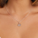 Round Cut Cubic Zirconia in 925 Sterling Silver Necklace 4
