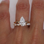 Stunning 0.4 TCW Pear Moissanite Stones in Half Eternity Wedding Band 4