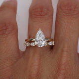 Stunning 0.4 TCW Pear Moissanite Stones in Half Eternity Wedding Band 4