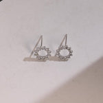 0.50 TCW Round Cut Moissanite Flower Shape Earrings in Gold 3
