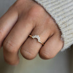 Stunning 0.2 TCW Round Moissanite Stones Curved Wedding Bands 5
