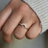 Stunning 0.2 TCW Round Moissanite Stones Curved Wedding Bands 5