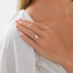 Stunning 0.3 TCW Round Moissanite Engagement Ring With Cluster Design 5