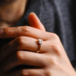 Stunning 0.2 TCW Marquise & Round Moissanite Stones Curved Wedding Bands 6
