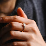 Stunning 0.2 TCW Marquise & Round Moissanite Stones Curved Wedding Bands 6