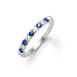 0.33 TCW Round Sapphire Lab Made Diamond- September Birthstone Wedding Band 7