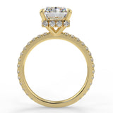 Stunning 2.50 CT Radiant Moissanite Engagement Ring with Hidden Halo & Pave Design 2