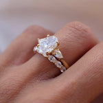 Stunning 0.4 TCW Oval Moissanite Stone Half Eternity Wedding Band 7