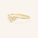 Stunning 0.2 TCW Round & Baguette Moissanite Stones Curved Wedding Bands 2