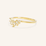 Stunning 0.2 TCW Round & Baguette Moissanite Stones Curved Wedding Bands 2