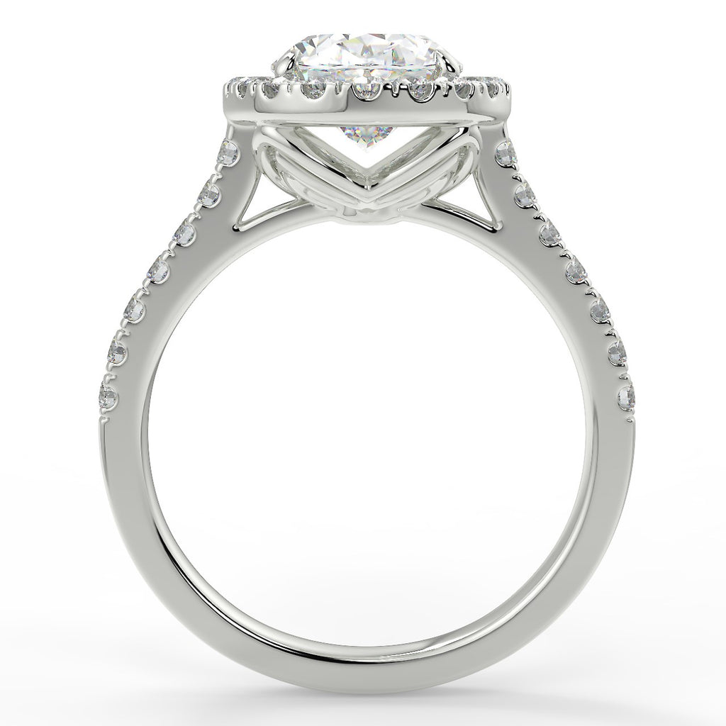Stunning 2.11 CT Oval Moissanite Engagement Ring with Halo & Pave Design 6