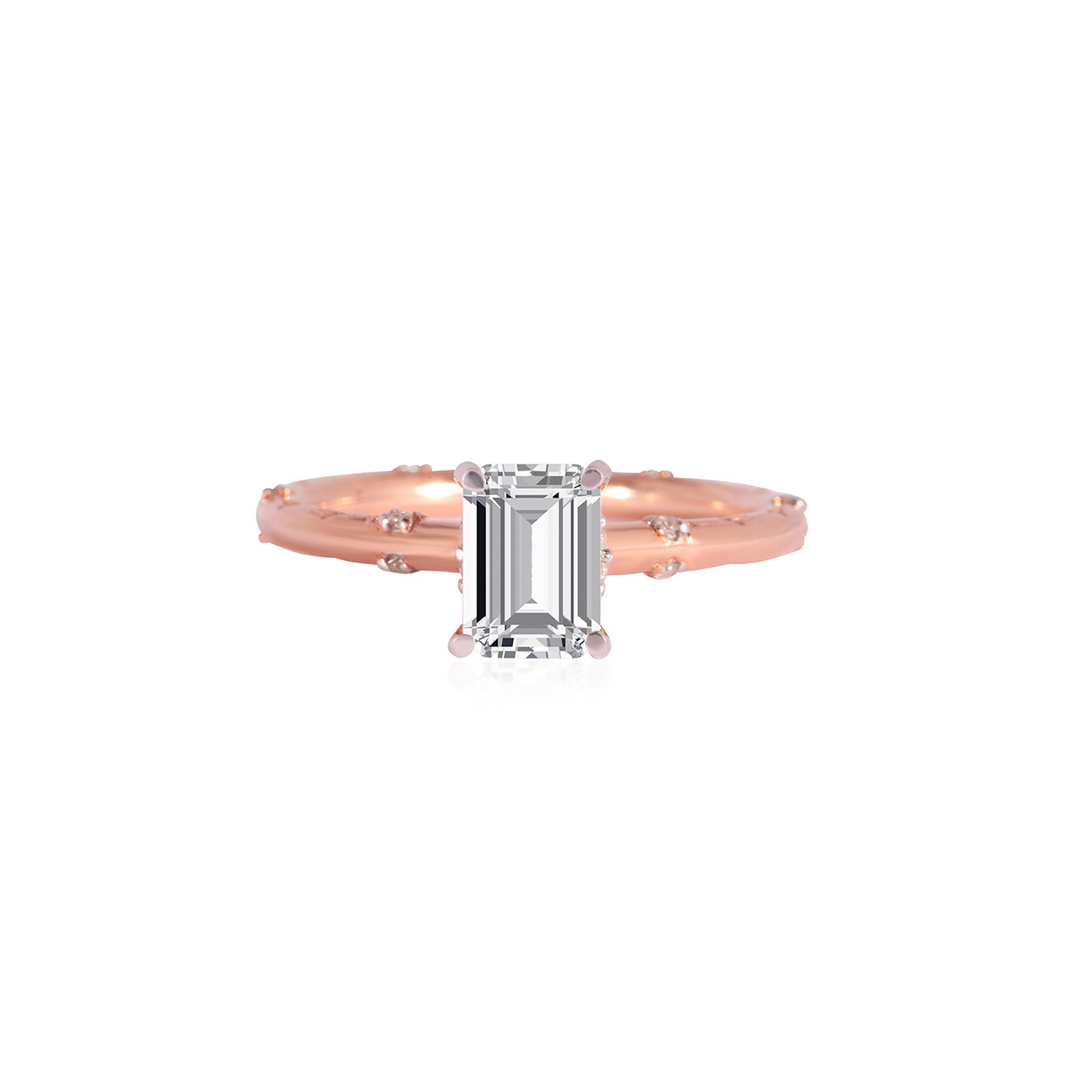 Stunning 1.0 CT Emerald Moissanite Engagement Ring with Hidden Halo Design 1