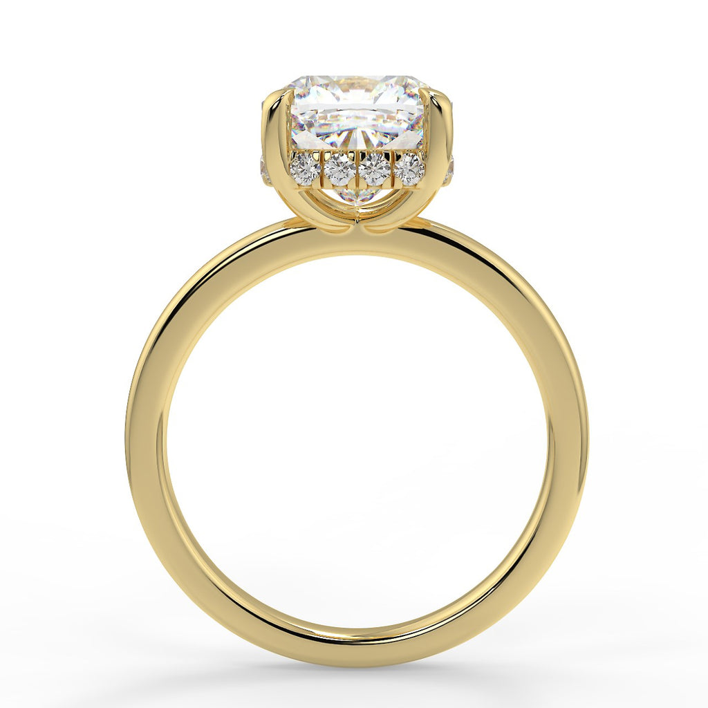 Stunning 2.40 CT Cushion Moissanite Engagement Ring with Hidden Halo Design 2