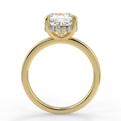 Stunning 2.40 CT Cushion Moissanite Engagement Ring with Hidden Halo Design 2