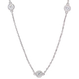 Round Cut Cubic Zirconia in 925 Sterling Silver Necklace 12