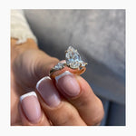 Stunning 1.75 CT Pear Moissanite Engagement Ring with Three Stone Design 5