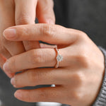 Stunning 0.5 - 1.5 CT Round Moissanite Engagement Ring with Twisted Pave Design 4