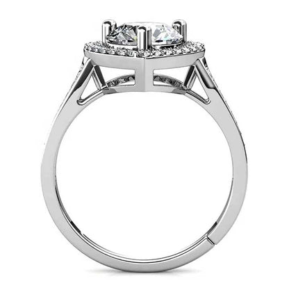 Round Cut Halo and Channel Pave Style Cubic Zirconia in 925 Sterling Silver Ring 3