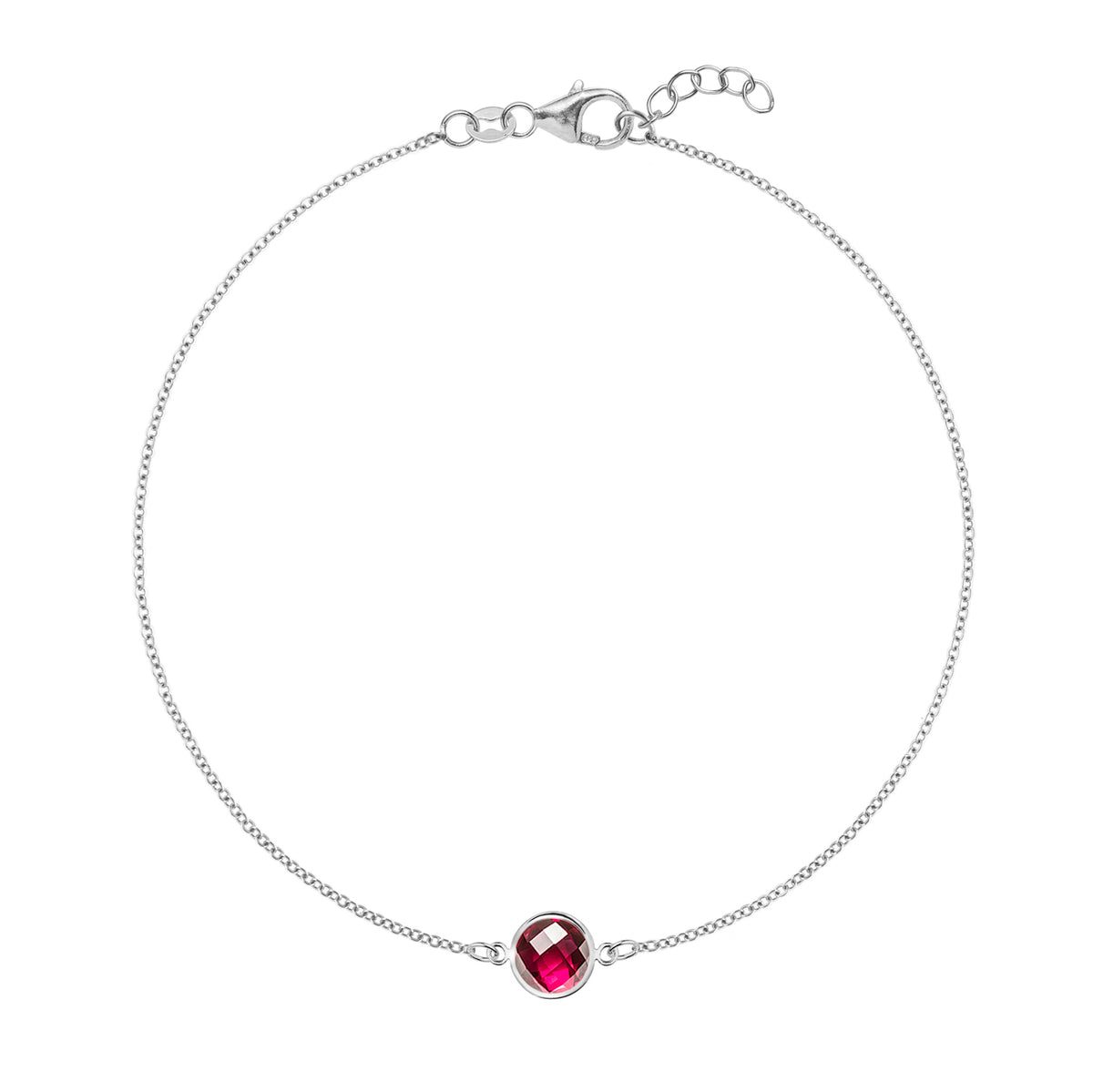 0.84 CT Round Ruby Lab Made Diamond- July Birthstone Solitaire Bracelet 6