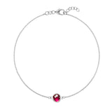 0.84 CT Round Ruby Lab Made Diamond- July Birthstone Solitaire Bracelet 6