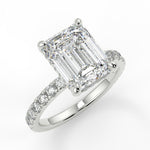 Stunning 2.53 CT Emerald Moissanite Engagement Ring with Hidden Halo & Pave Design 5