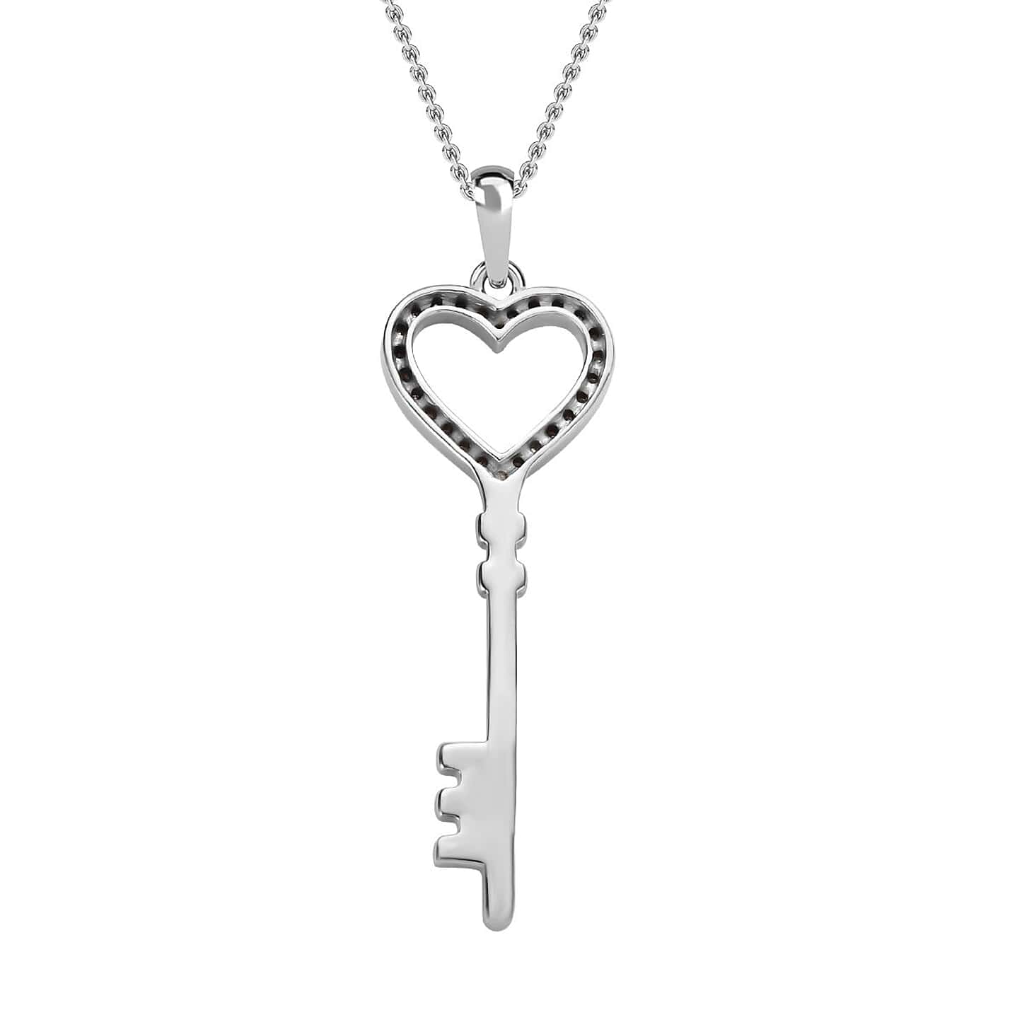 Round Cut Cubic Zirconia in 925 Sterling Silver Necklace 5