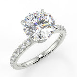 Stunning 2.0 CT Round Moissanite Engagement Ring with Pave Design 5