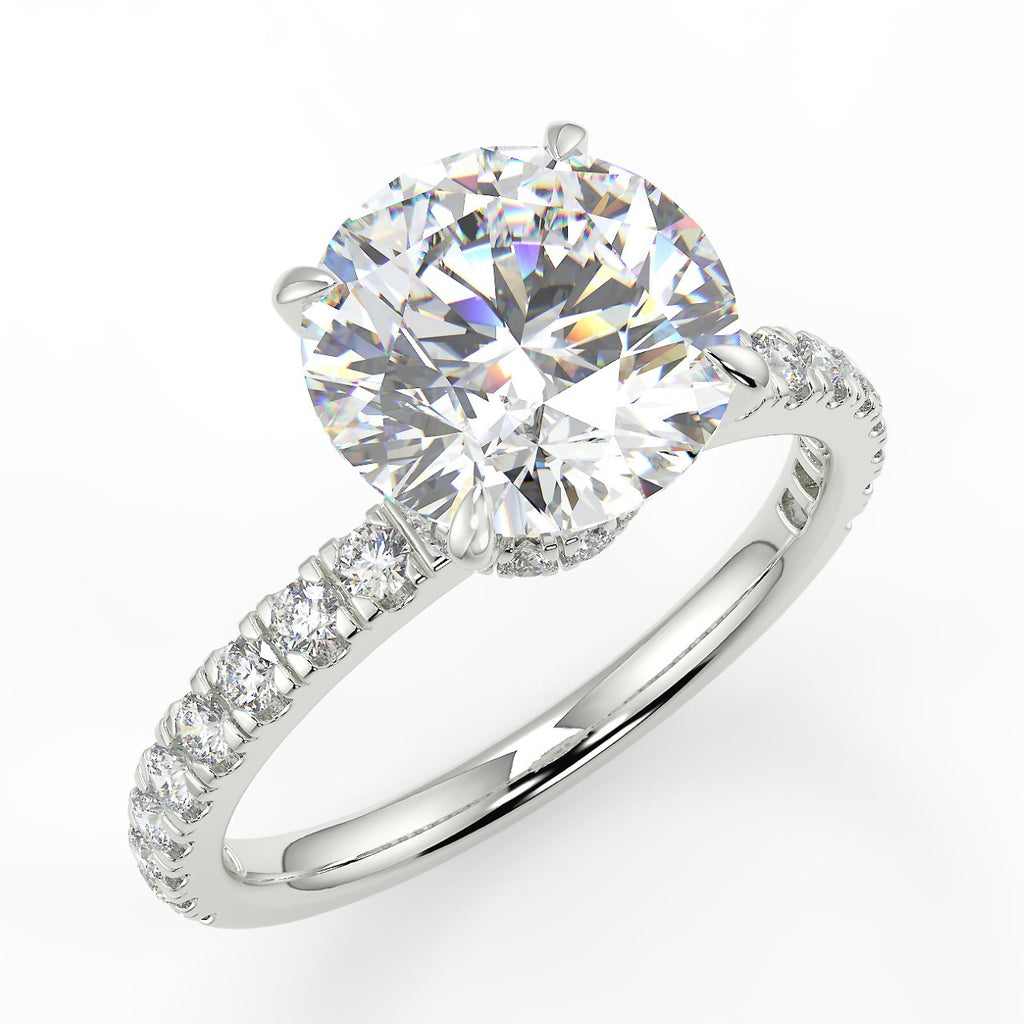 Stunning 2.0 CT Round Moissanite Engagement Ring with Pave Design 5