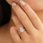 Stunning 3.0 CT Pear Moissanite Engagement Ring with Hidden Halo Design 6
