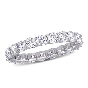 Round Cut Cubic Zirconia in 925 Sterling Silver Wedding Bands