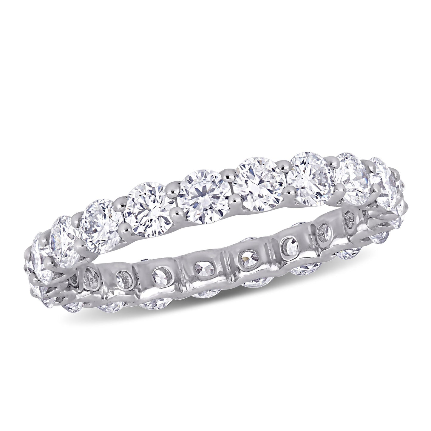 Round Cut Cubic Zirconia in 925 Sterling Silver Wedding Bands 8
