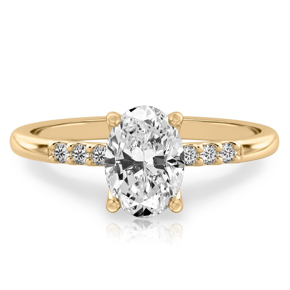 Stunning 1.0- 2.0 CT Oval Moissanite Engagement Ring with Pave Design 1
