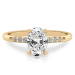Stunning 1.0- 2.0 CT Oval Moissanite Engagement Ring with Pave Design 1
